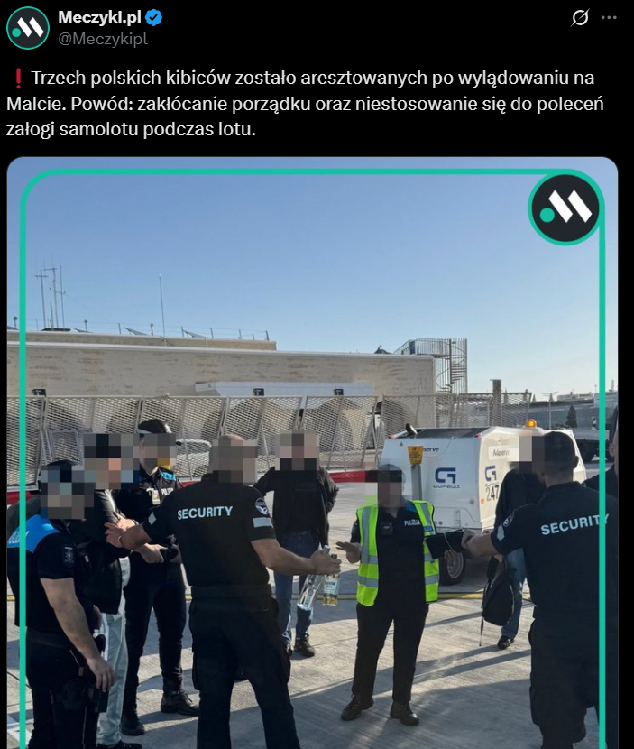 POWÓD zatrzymania polskich kibiców po podróży samolotem na Maltę...